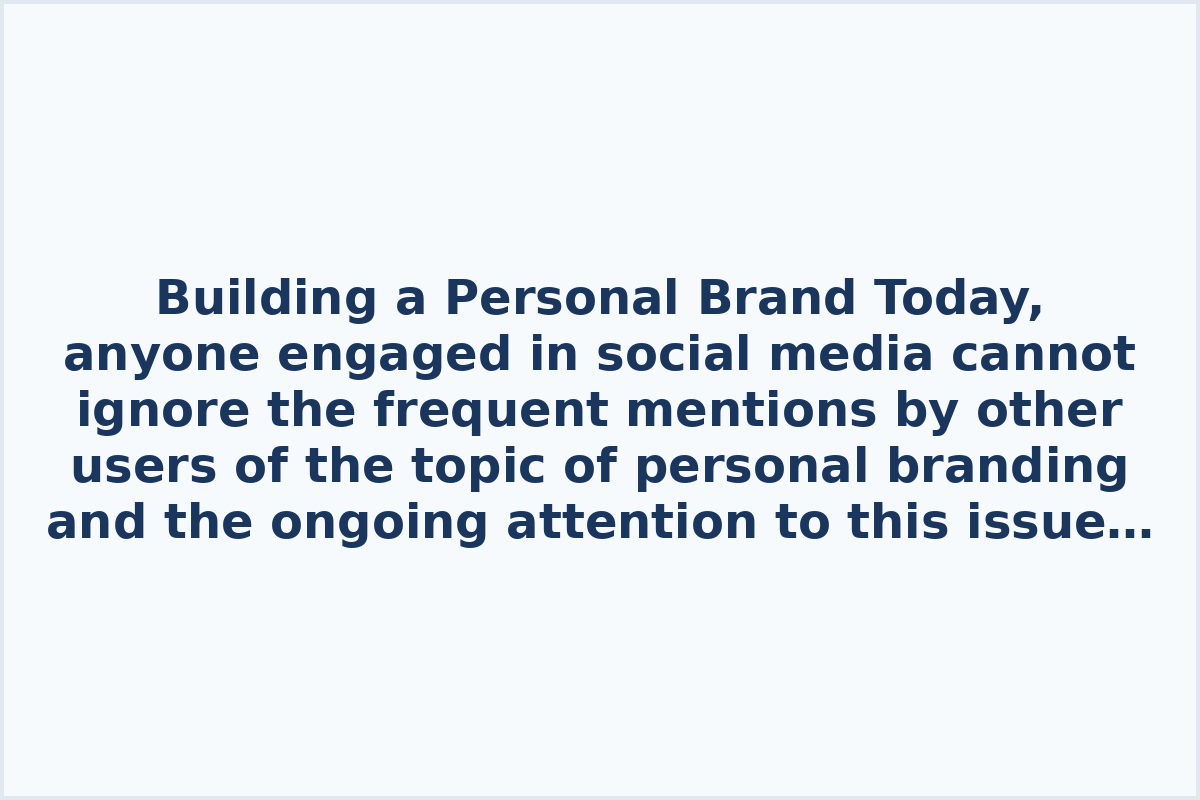 Building a Personal Brand