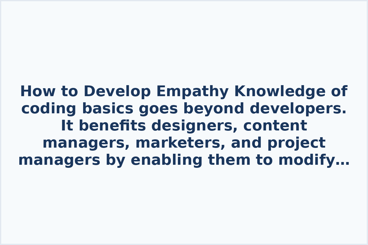 How to Develop Empathy