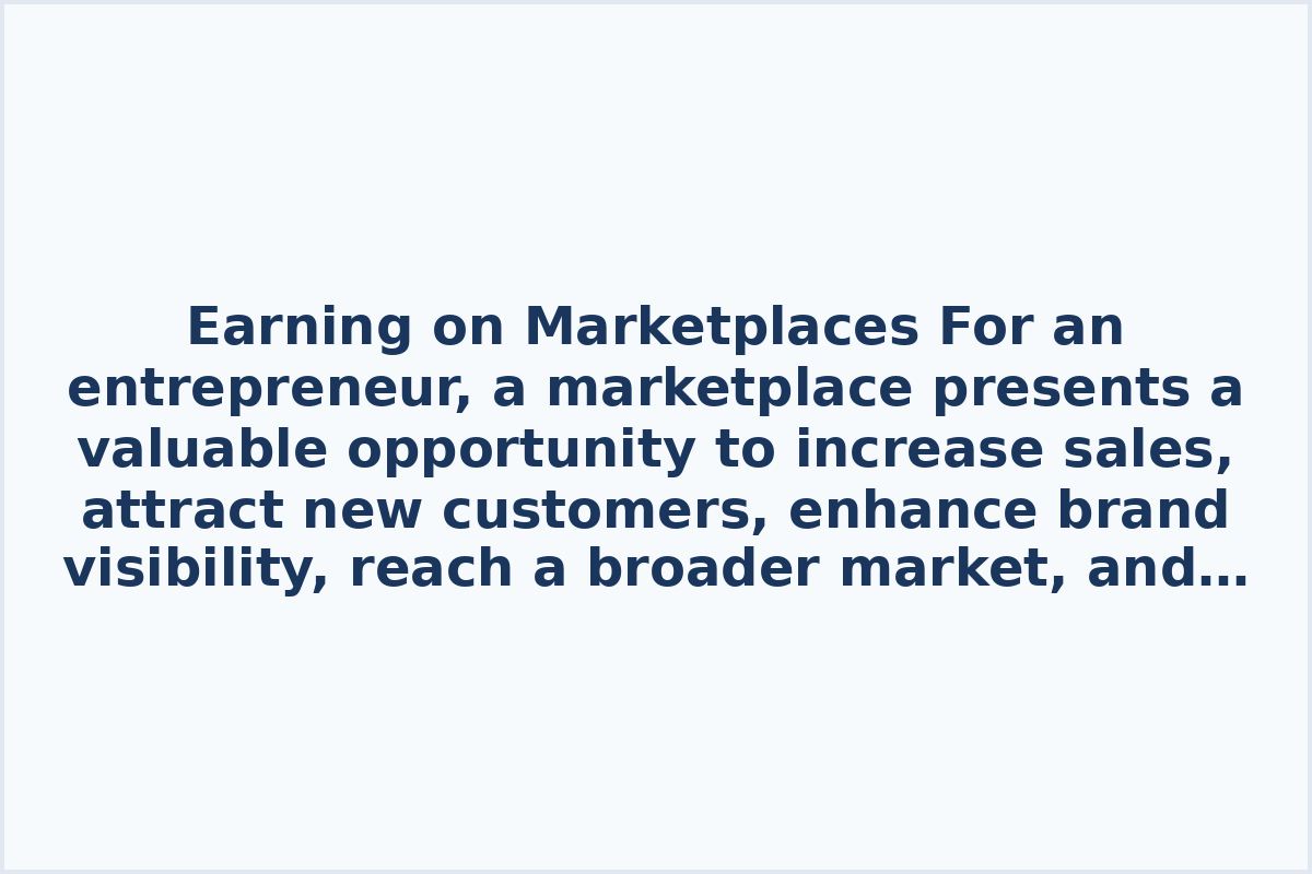 Earning on Marketplaces