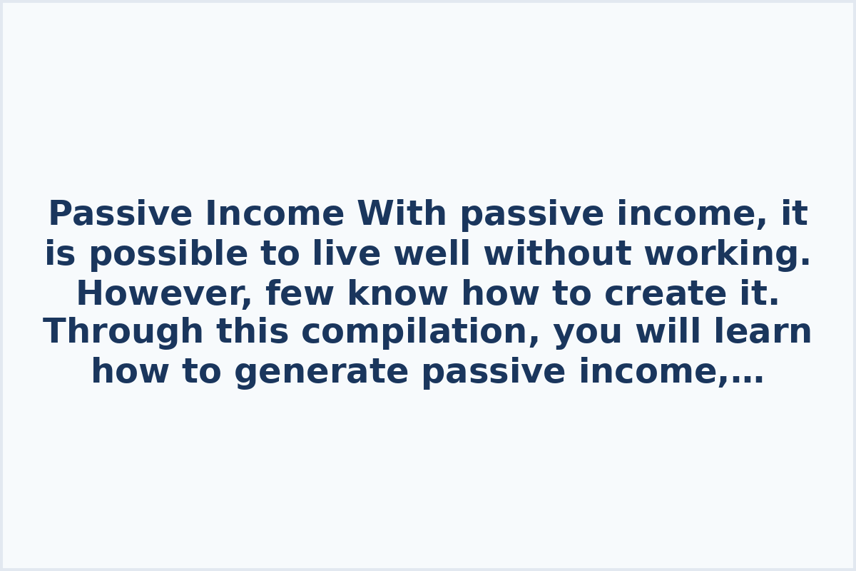 Passive Income