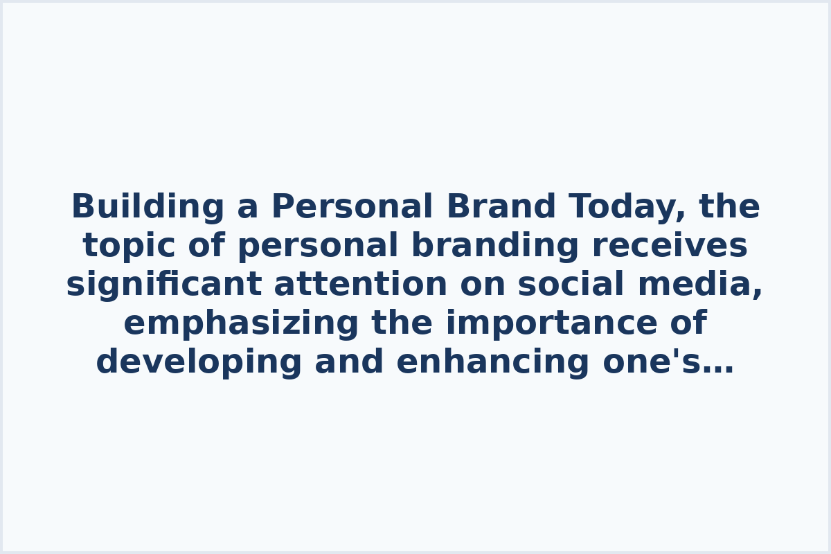 Building a Personal Brand