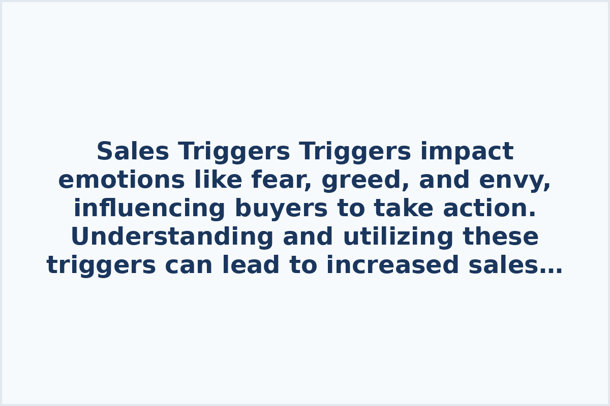 Sales Triggers