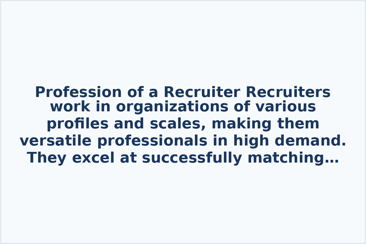 Profession of a Recruiter