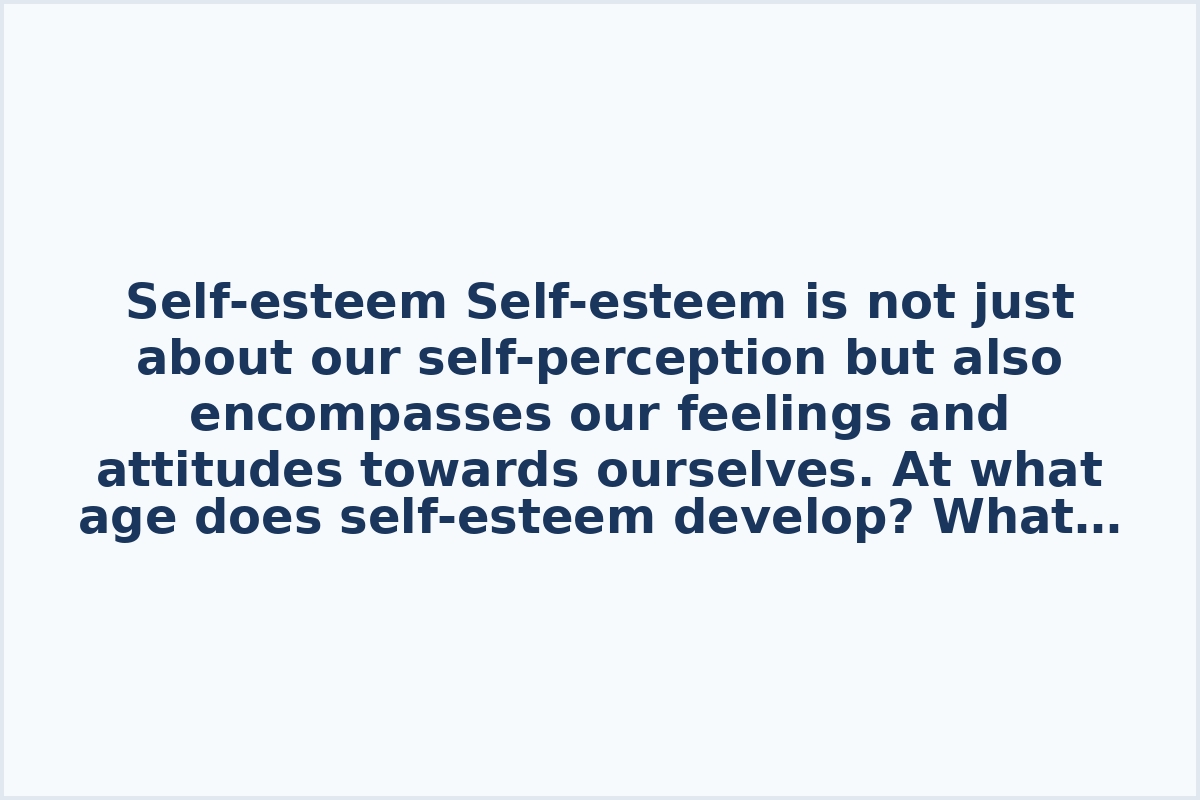 Self-esteem