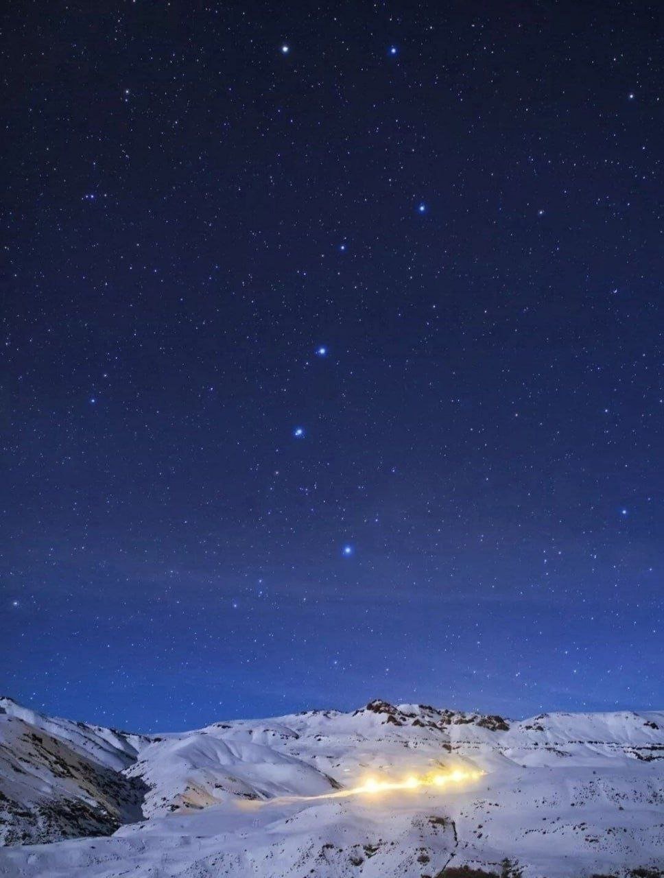 Big Dipper Shines Over Snowy Alborz Mountains