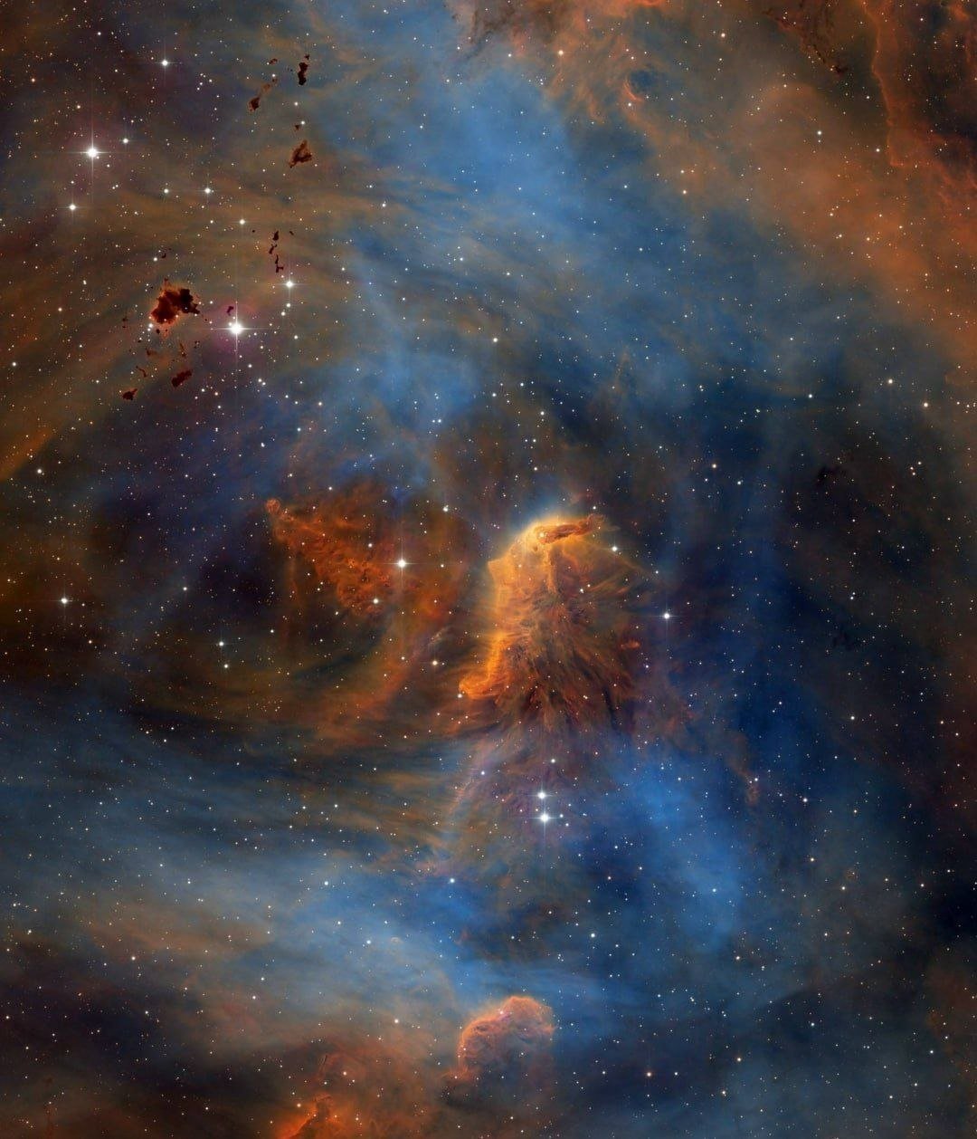 Space Drama Unfolds in the Nebula "Running Chicken" (IC 2944)