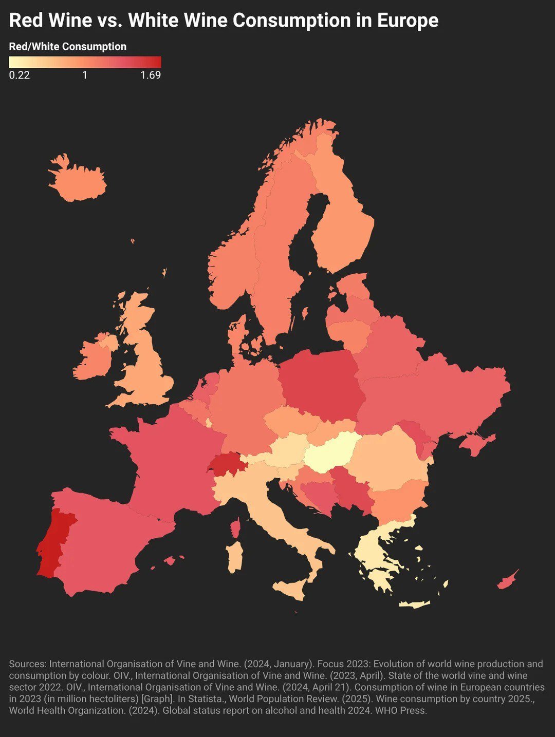 Red or White Wine: Preferences Across Different European Countries