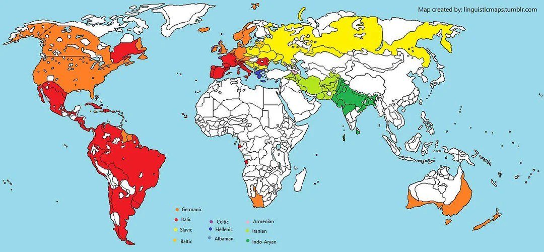 Languages of the Indo-European Family in Global Distribution