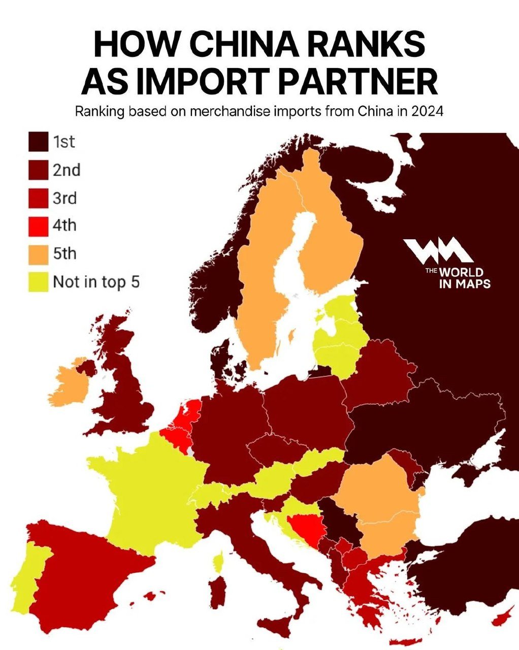China's Position as Top Goods Exporter to European Countries