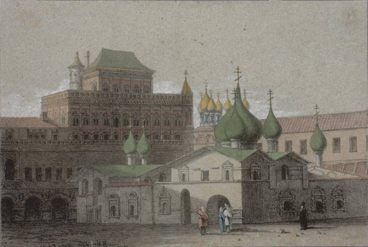 Early 19th Century Lithograph Depicting Church of the Savior on Bor and Terem Palace